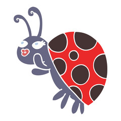 flat color style cartoon ladybug
