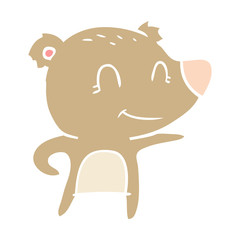friendly bear flat color style cartoon