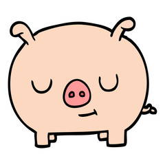 cartoon doodle happy pig