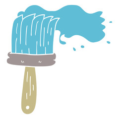 cartoon doodle paint brush