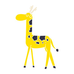 cartoon doodle walking giraffe