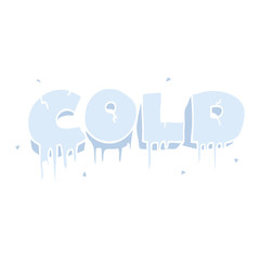 flat color illustration of a cartoon cold text symbol