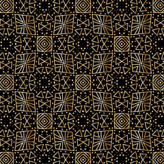 elegant geometric repeating pattern in Gold gradient with ragged edges over black background for festive and luxury surface design, backgrounds, backdrop, fabric and textile and invitation templates. 