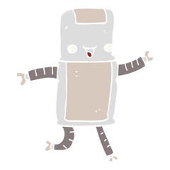 flat color style cartoon robot