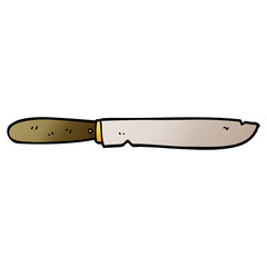 cartoon doodle bread knife