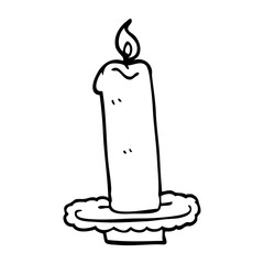 line drawing cartoon burning candle