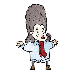 cartoon doodle man in wig