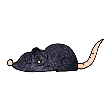 cartoon doodle black rat