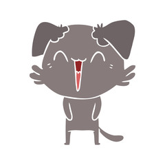 happy little dog flat color style cartoon