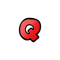 cartoon doodle letter q