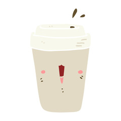 flat color style cartoon coffee cup