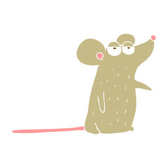 flat color illustration of a cartoon mouse