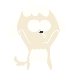 flat color style cartoon bored dog