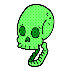 cartoon doodle skull