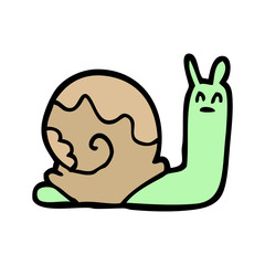 cartoon doodle snail