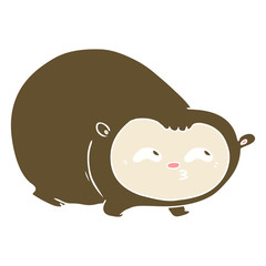 flat color style cartoon wombat
