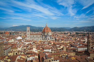 Fototapeta na wymiar Red Tiled Rooftops of Florence Italy