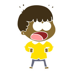 flat color style cartoon shocked man