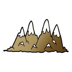 cartoon doodle mountain range