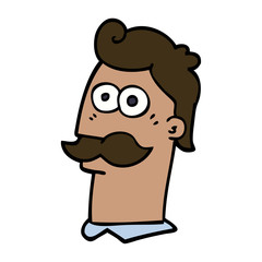 cartoon doodle man with moustache