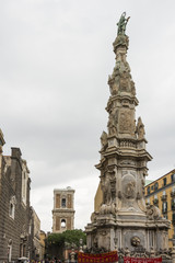 Fototapeta na wymiar Monument in square Naples Italy