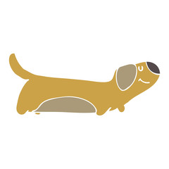 flat color style cartoon dog
