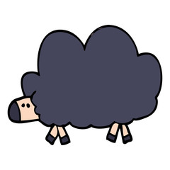 cartoon doodle of a black sheep