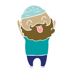 man with beard sticking out tongue
