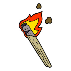 cartoon doodle burning torch brand