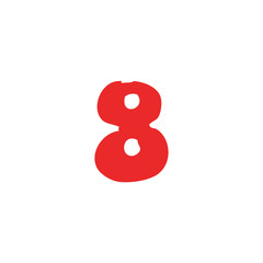 cartoon doodle number 8