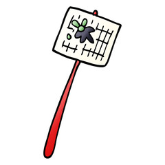 cartoon doodle fly swatted