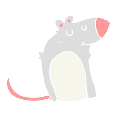 flat color style cartoon fat rat