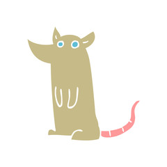 flat color illustration of a cartoon mouse