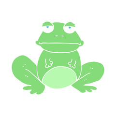 flat color illustration of a cartoon frog