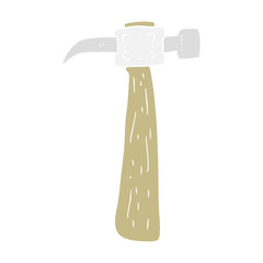 flat color illustration of a cartoon hammer