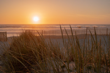 A sunset at Furadouro beach, Ovar, Aveiro region of Portugal