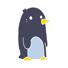 flat color style cartoon penguin