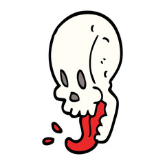 cartoon doodle gross skull