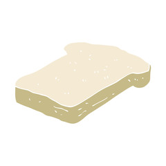 flat color illustration of a cartoon bread slice