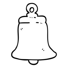 line drawing cartoon ringing bell