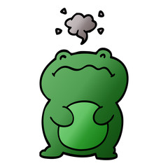 funny cartoon doodle frog