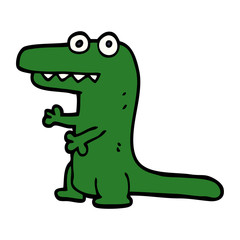 cartoon doodle crazy alligator