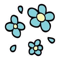 cartoon doodle decorative flowers