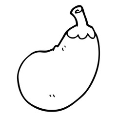 line drawing cartoon eggplant