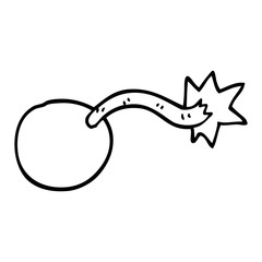 round line drawing cartoon bomb