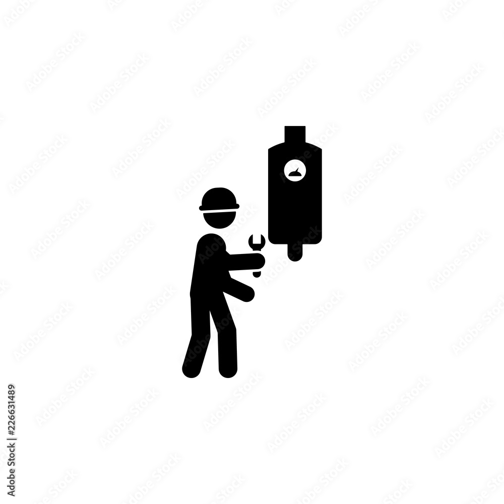 Poster electrical, fixing worker icon. element of construction worker for mobile concept and web apps. deta