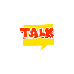 flat color illustration of a cartoon talk symbol