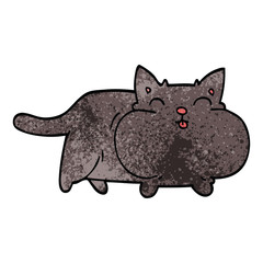 cartoon doodle fat cat