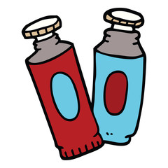 cartoon doodle paint tubes