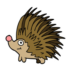 cartoon doodle spiky hedgehog